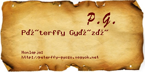 Péterffy Győző névjegykártya